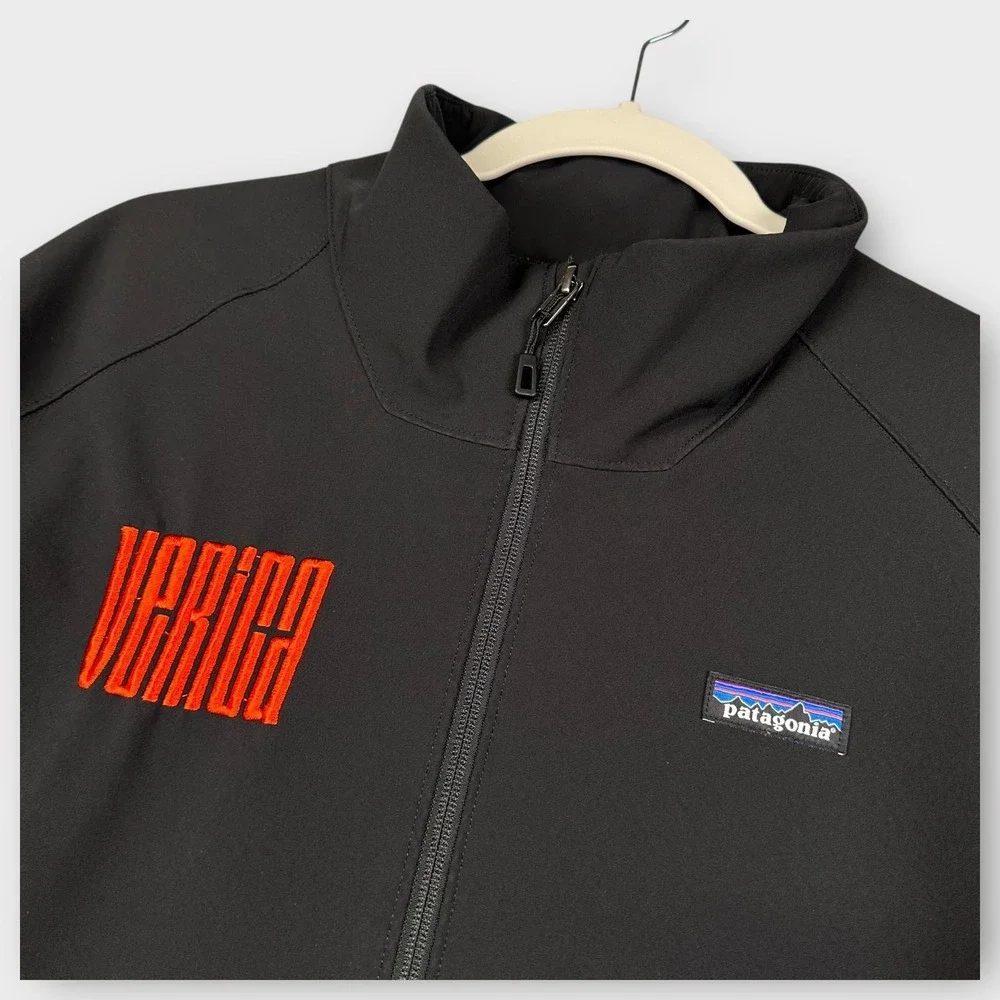 Patagonia Jacket Mens XL Black Softshell‎ Adze Embroidered Full Zip 83525